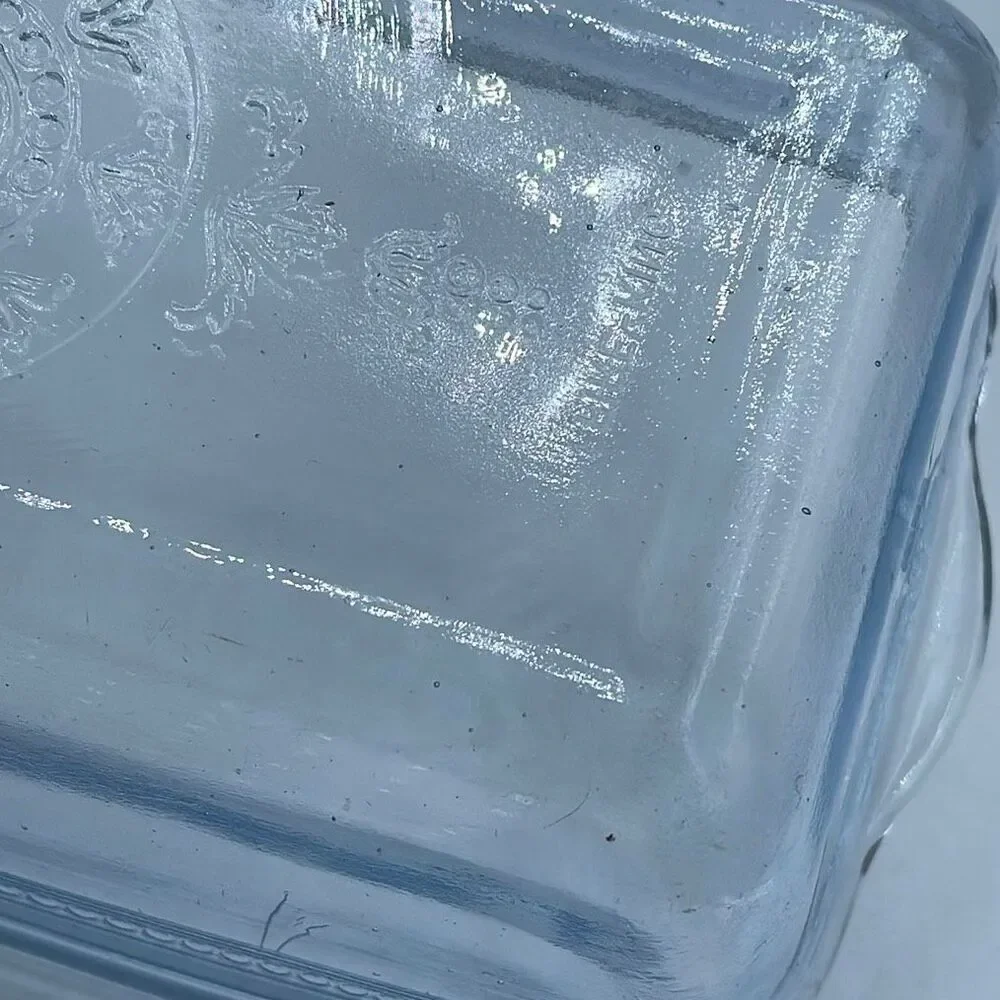 Vintage Fire King Philbe glass loaf pan Sapphire Blue. 1940’s lots of air bubble